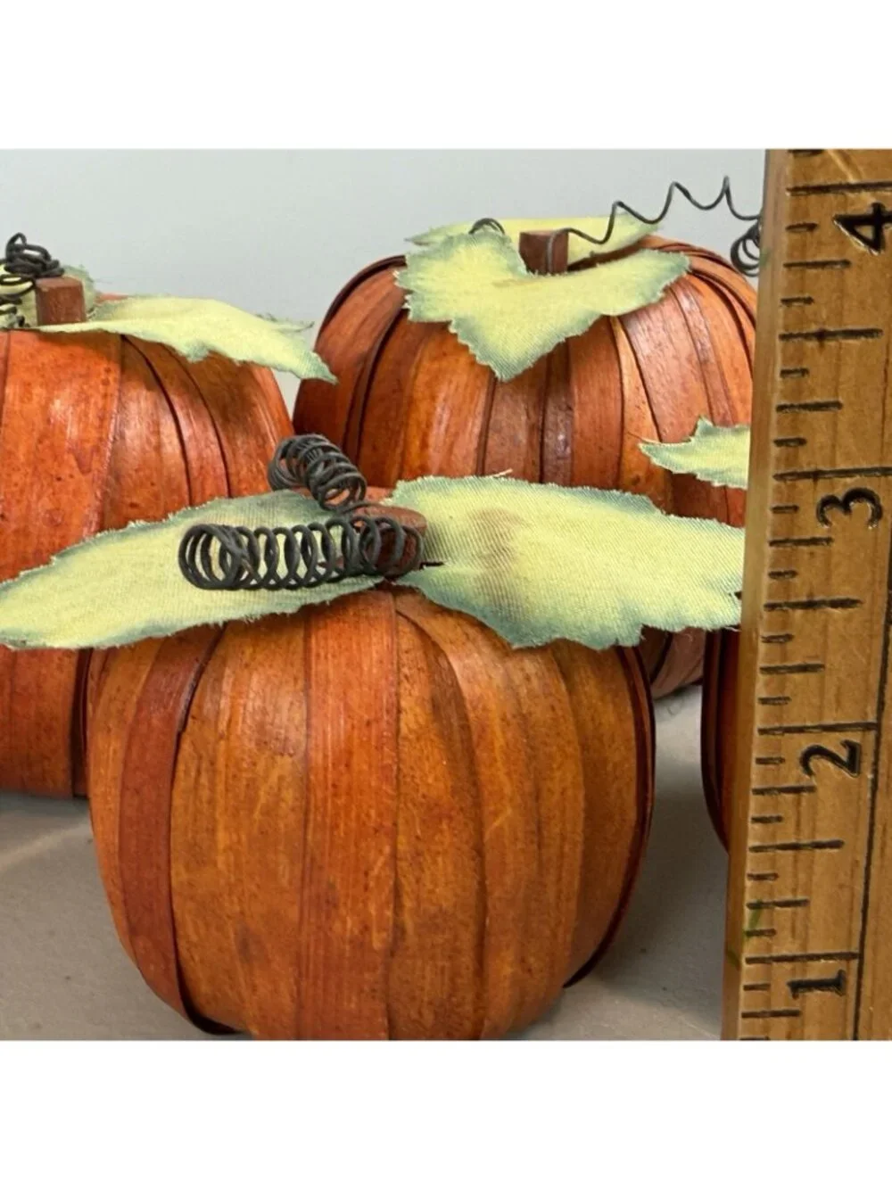 Set of 4 Raffia Pumpkins Fall Harvest Thanksgiving Rustic Table Decor